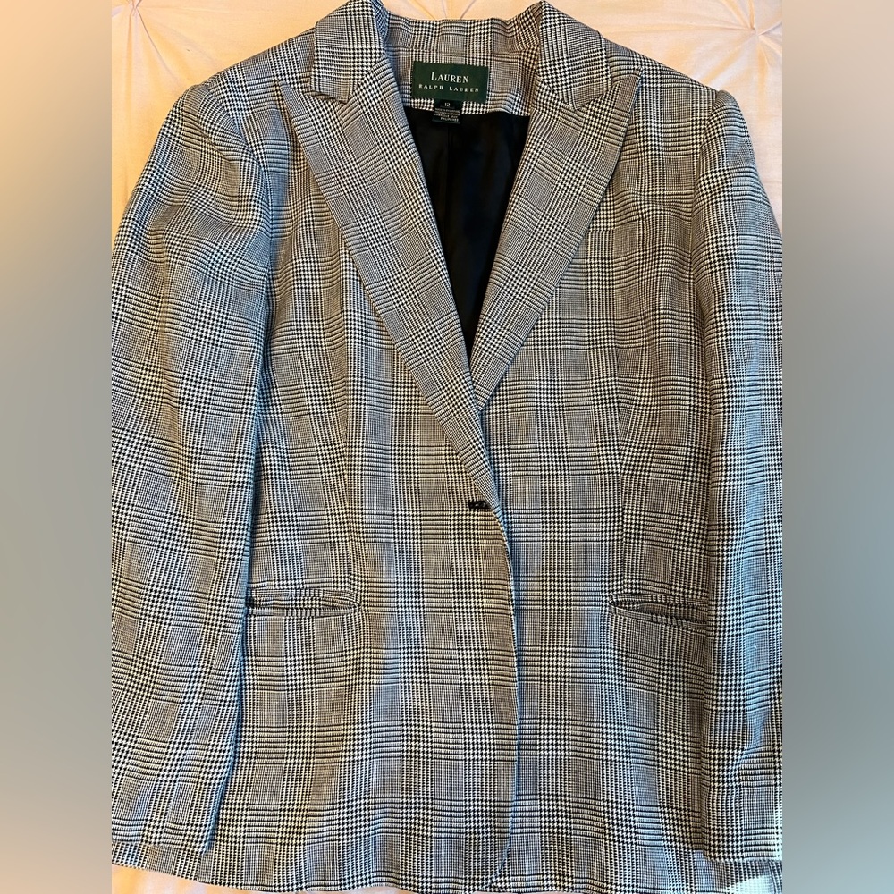 Ralph Lauren Vintage Black Wool Blend Fabric